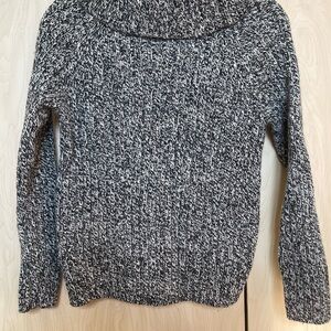 Ralph Lauren Black and White Cowl Neck Sweater